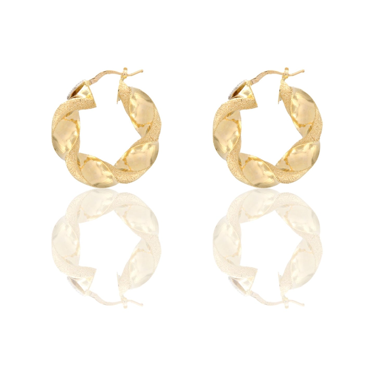 Orecchini Oro Giallo Oro 18 carati Cerchi Torchon Solo Oro Spessore mm. 8 diametro interno cm. 1,50