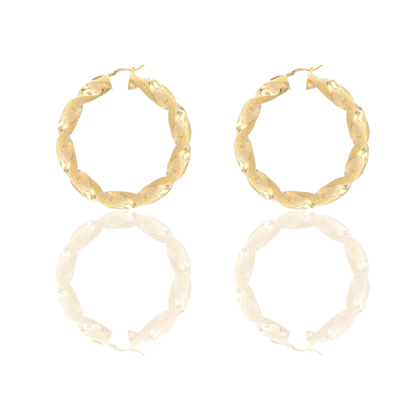 Orecchini Oro Giallo Oro 18 carati Cerchi Torchon Solo Oro Spessore mm. 8 diametro interno cm.6,00