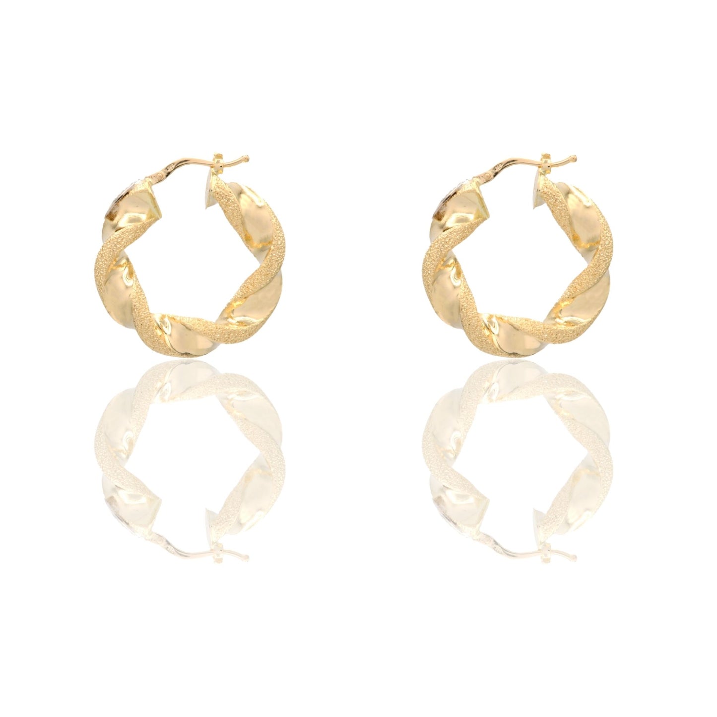 Orecchini Oro Giallo Oro 18 carati Cerchi Torchon Solo Oro Spessore mm.6 diametro interno cm.2,5