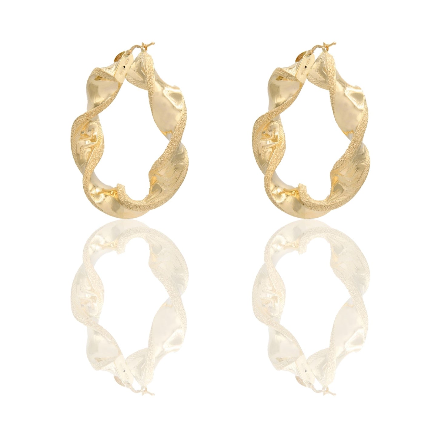 ORECCHINI DONNA CERCHI TORCHON CON GRECA