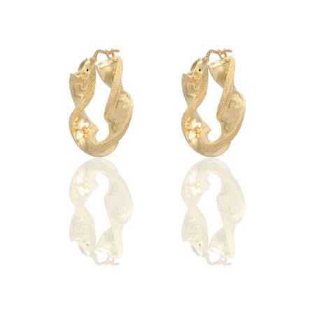 ORECCHINI DONNA CERCHI TORCHON CON GRECA