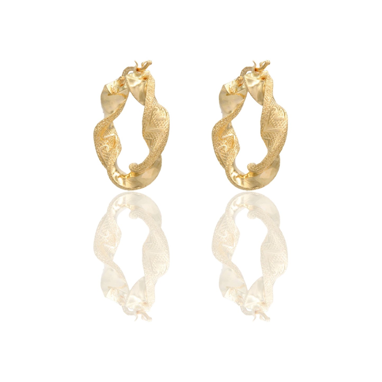 ORECCHINI DONNA CERCHI TORCHON CON GRECA