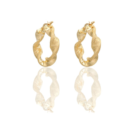 ORECCHINI DONNA CERCHI TORCHON CON GRECA