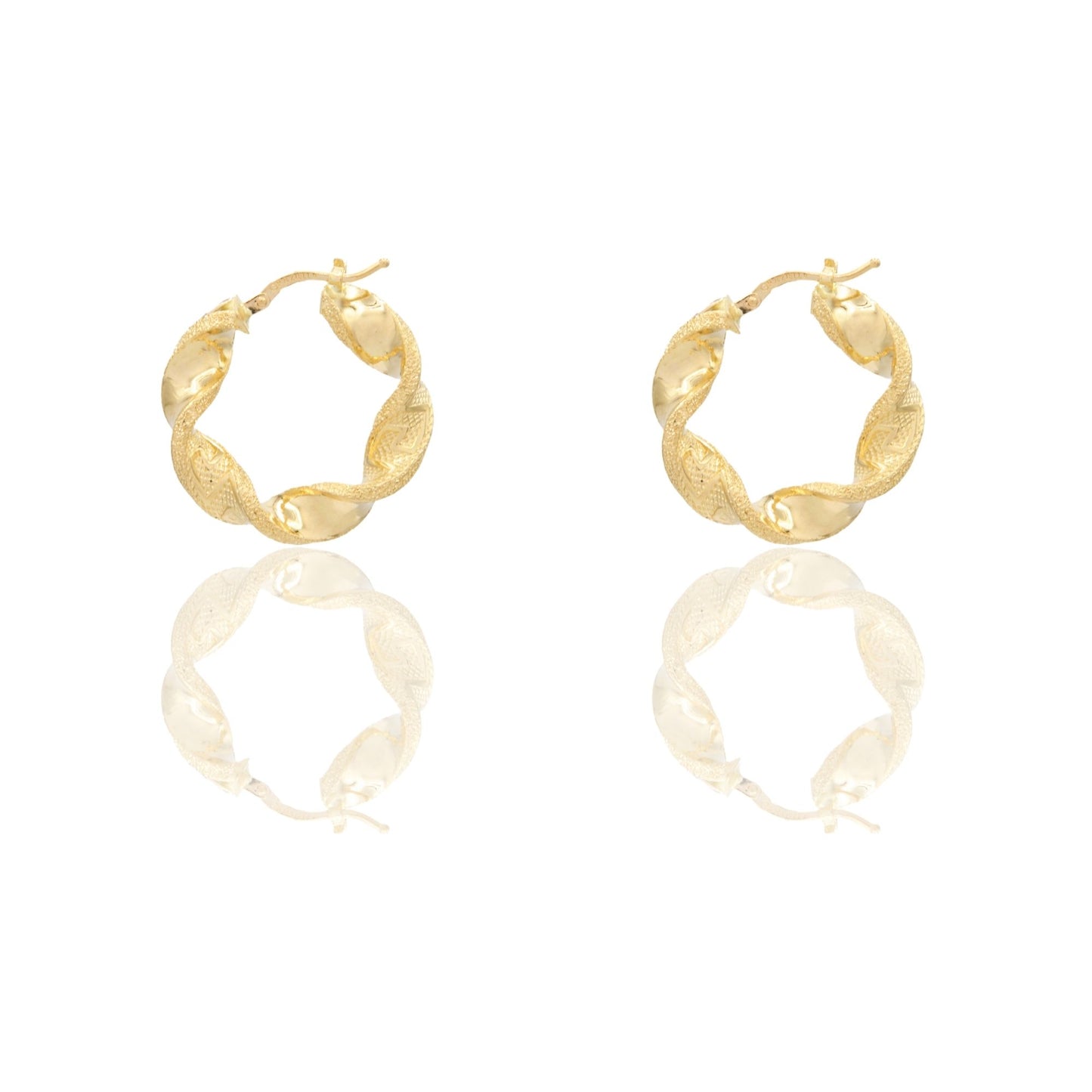 Orecchini Oro Giallo Oro 18 carati Cerchi Torchon Con Greca Solo Oro Spessore mm. 6 diametro interno cm.2,5
