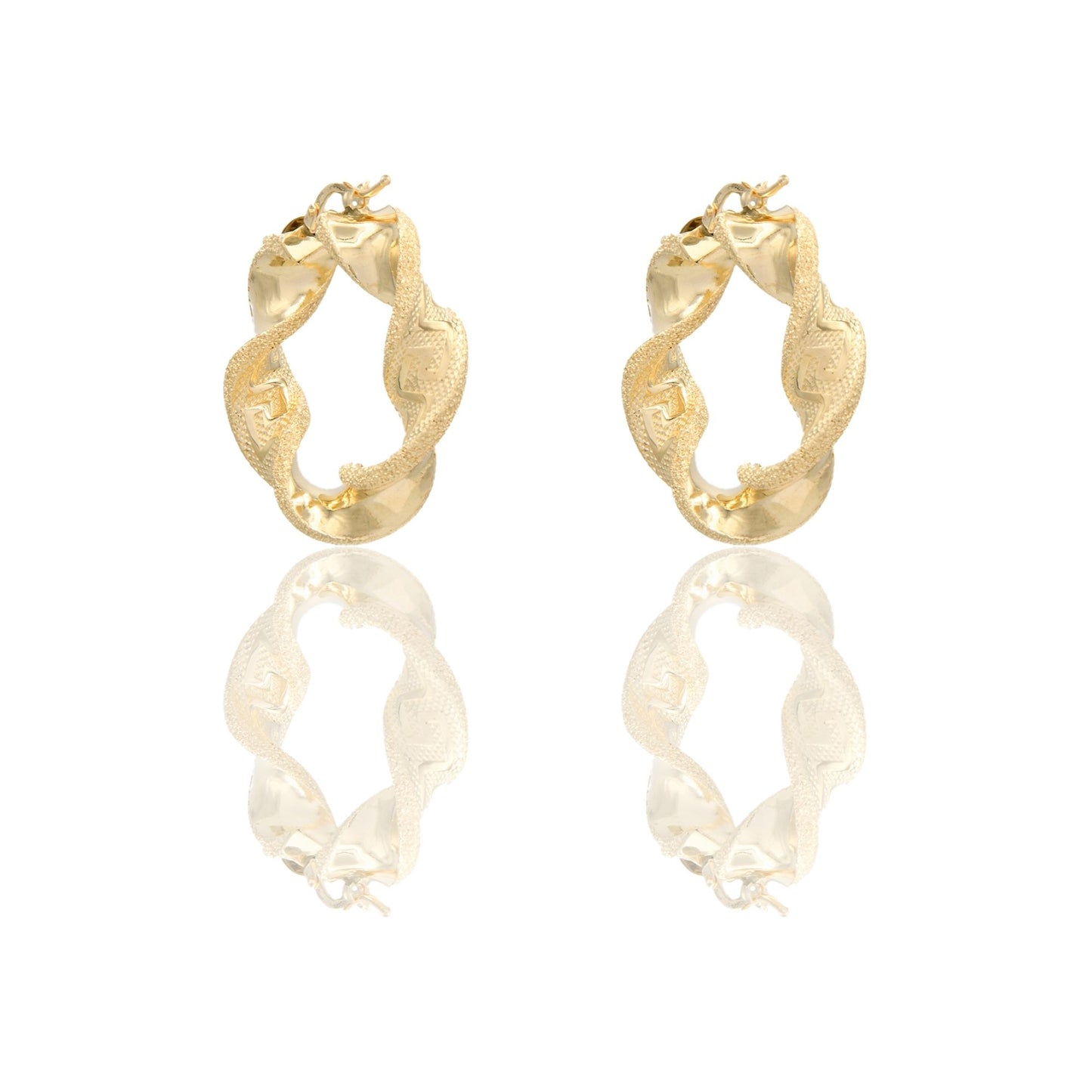 ORECCHINI DONNA CERCHI TORCHON CON GRECA