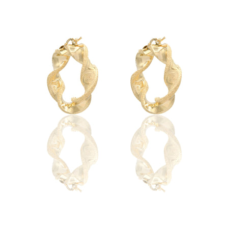 ORECCHINI DONNA CERCHI TORCHON CON GRECA