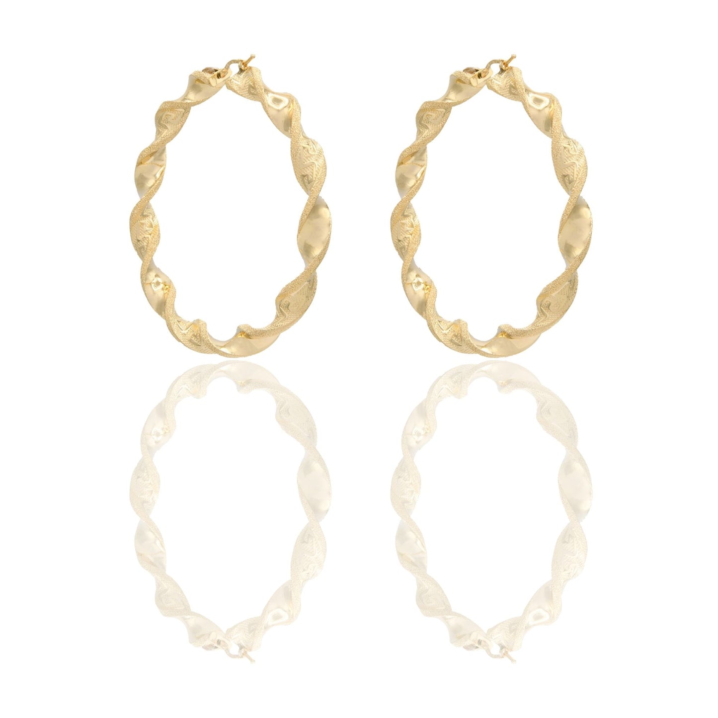 ORECCHINI DONNA CERCHI TORCHON CON GRECA
