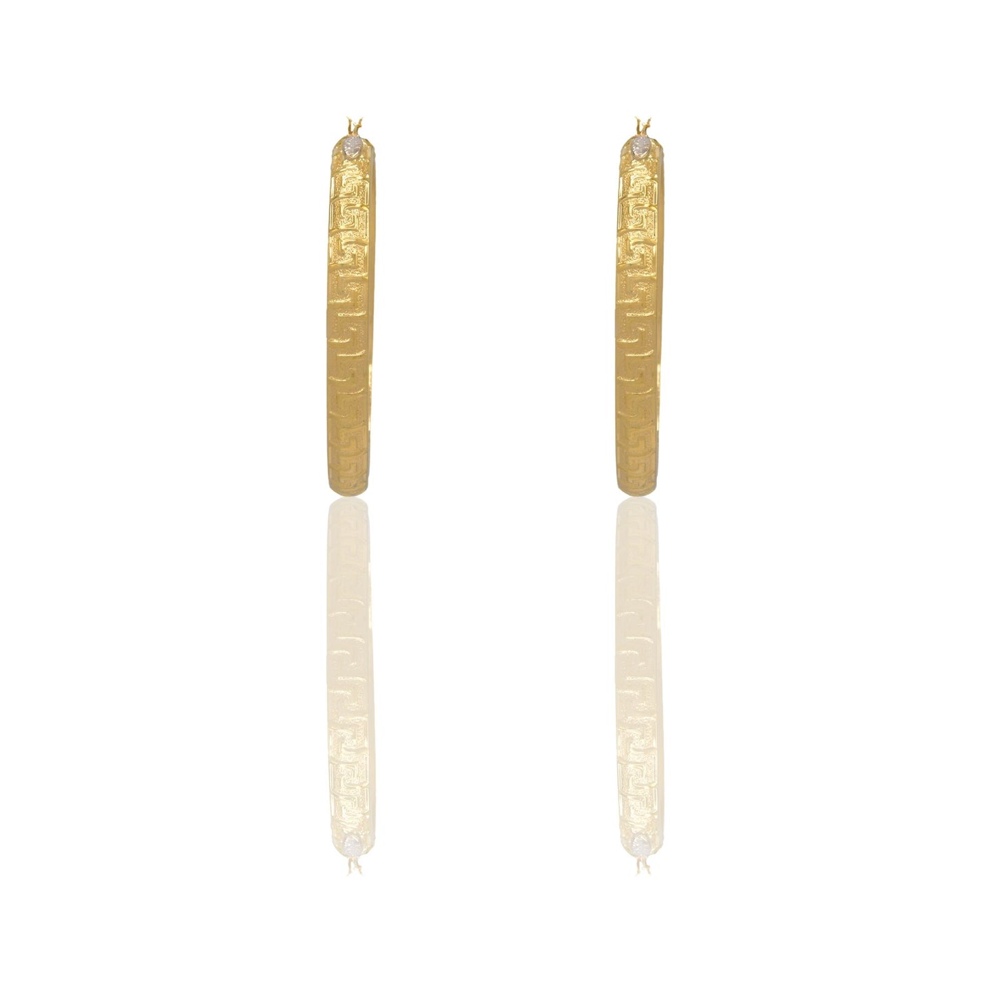 Orecchini Oro Giallo Oro Bianco Oro 18 carati Cerchi Bombati Solo Oro Spessore mm.6 diametro interno cm.5
