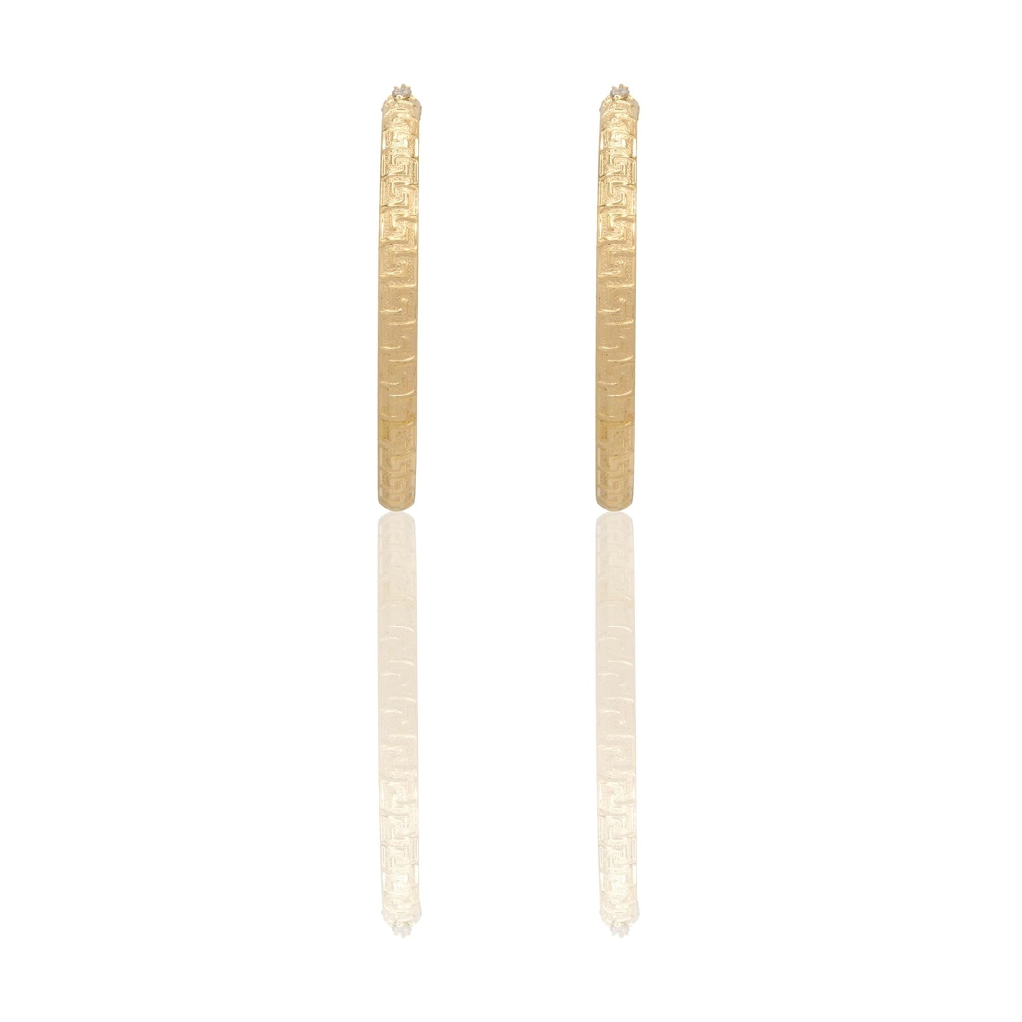 Orecchini Oro Giallo Oro Bianco Oro 18 carati Cerchi Bombati Solo Oro Spessore mm.6 diametro interno cm.6,5