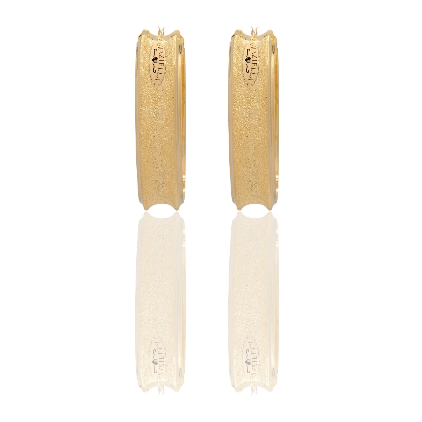 Orecchini Oro Giallo Oro 18 carati Cerchi Ovali Tubolari Solo Oro Spessore mm. 15 diametro interno cm.3