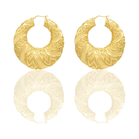 Orecchini Oro Giallo Oro 18 carati Cerchi Elettroformati A Scalare  Solo Oro
