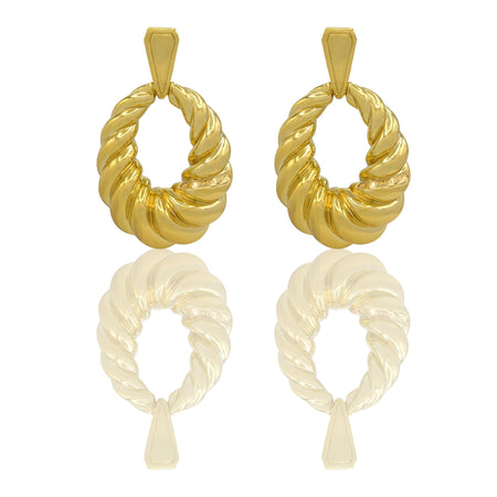 Orecchini Oro Giallo Oro 18 carati Cerchi Elettroformati A Scalare  Solo Oro