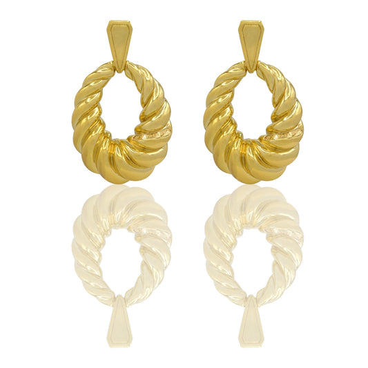 Orecchini Oro Giallo Oro 18 carati Cerchi Elettroformati A Scalare  Solo Oro