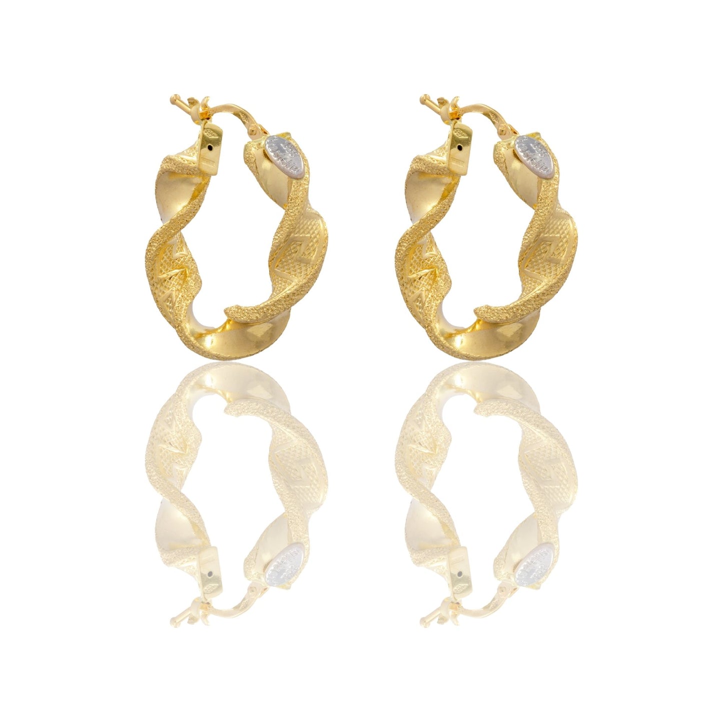 ORECCHINI DONNA CERCHI TORCHON CON GRECA