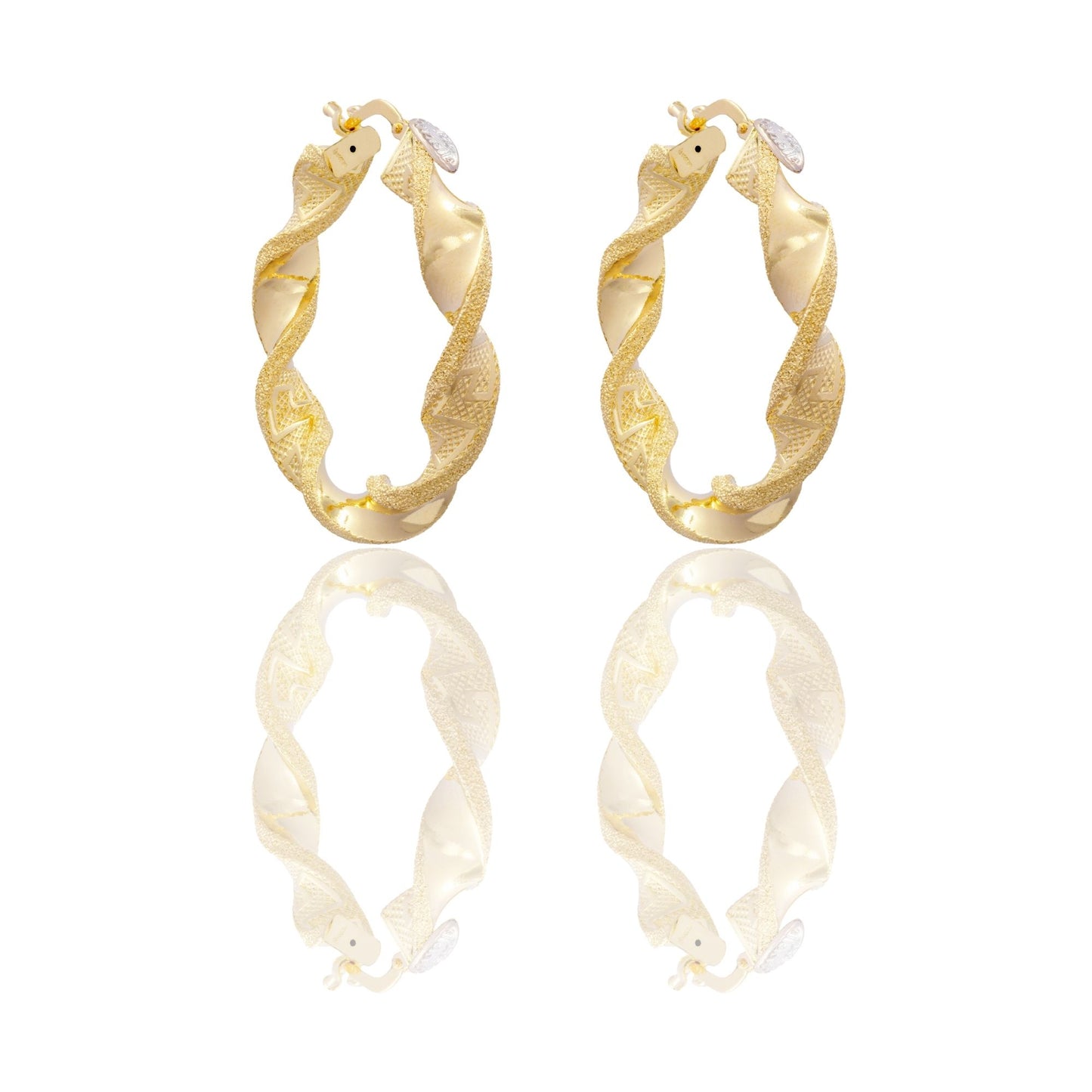 ORECCHINI DONNA CERCHI TORCHON CON GRECA