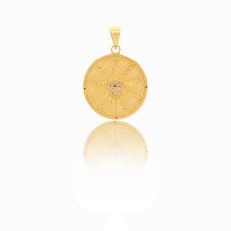 CIONDOLO DONNA TONDO MEDUSA CON GRECA