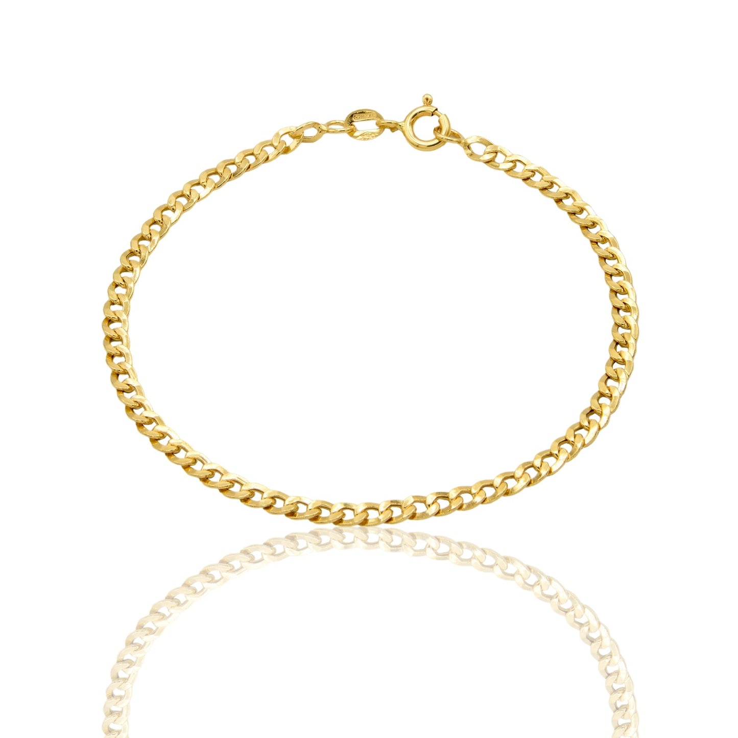 Bracciale Oro Giallo Oro 18 carati Catena Maglia Groumette Solo Oro cm. 20,5