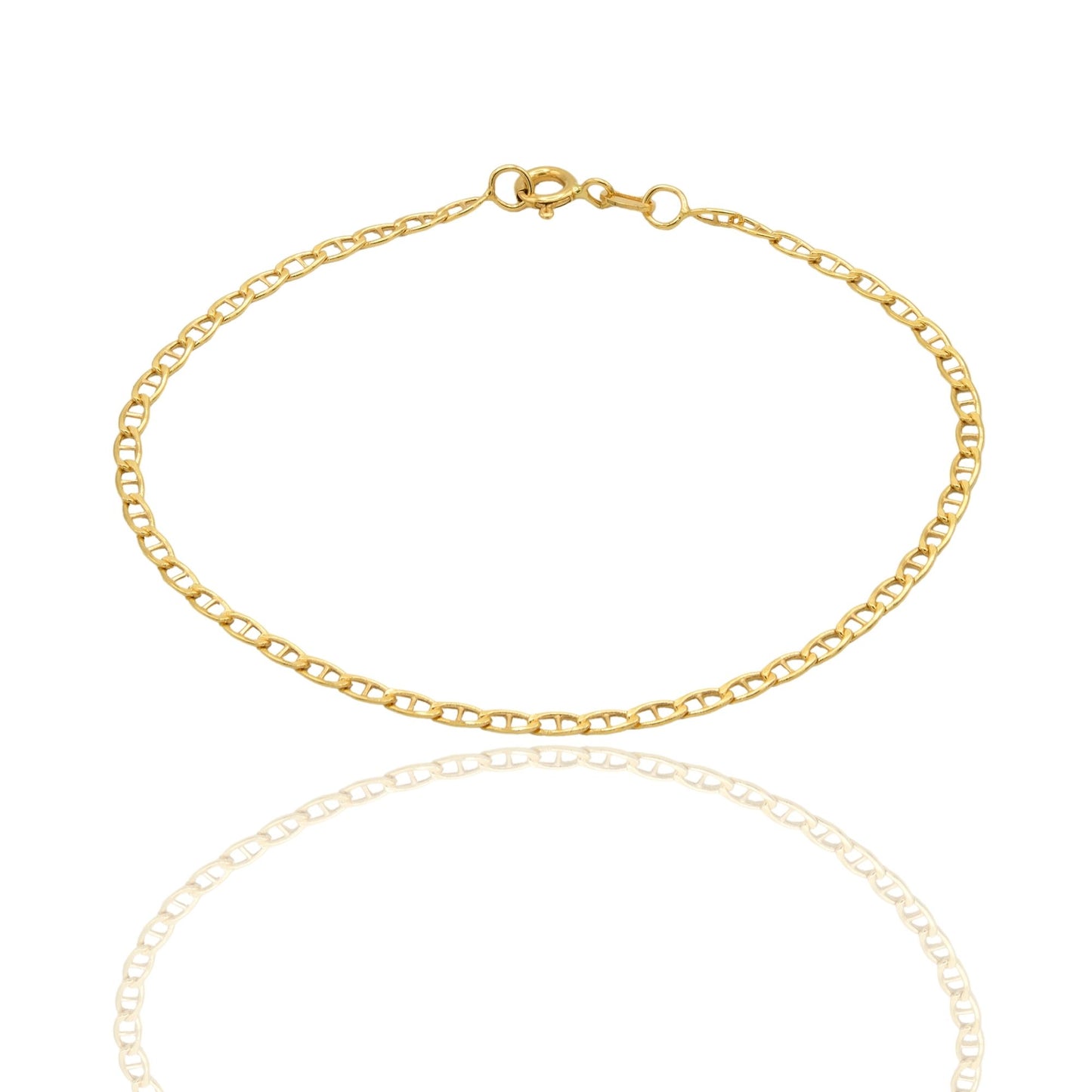 Bracciale Oro Giallo Oro 18 carati Catena Maglia Marinara Solo Oro