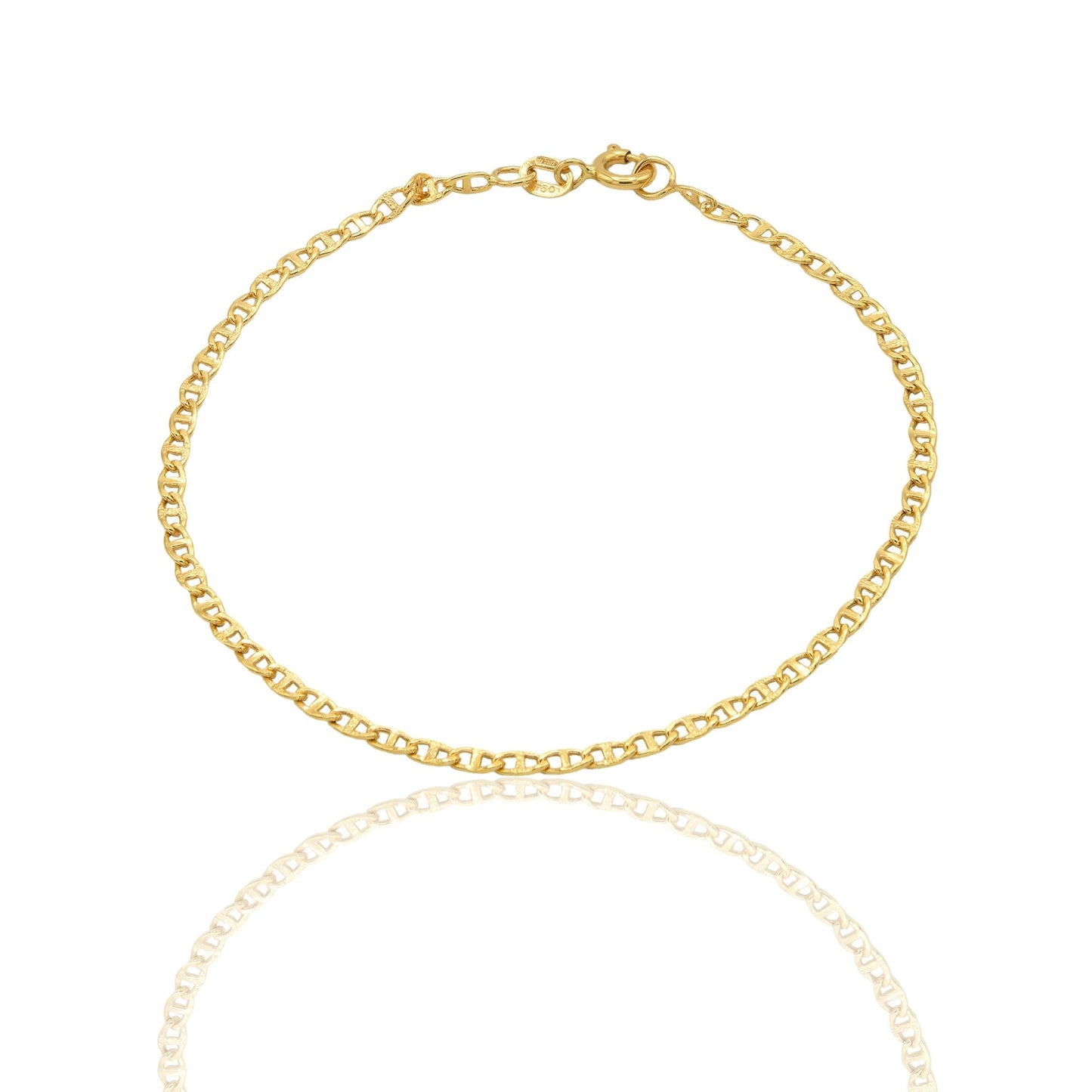Bracciale Oro Giallo Oro 18 carati Catena Maglia Marinara E Tonda Solo Oro