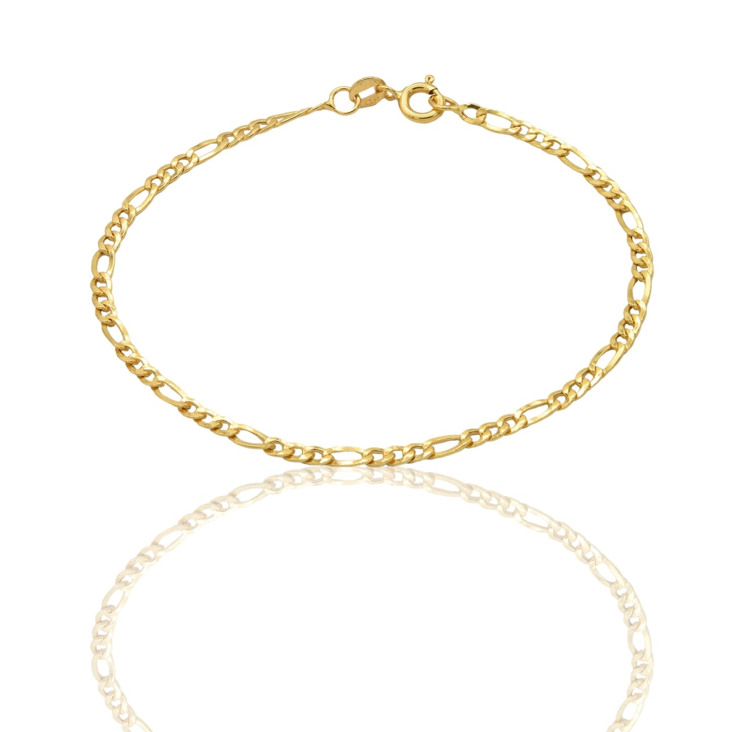 Bracciale Oro Giallo Oro 18 carati Catena Maglie Alternate Tonde E Ovali Solo Oro