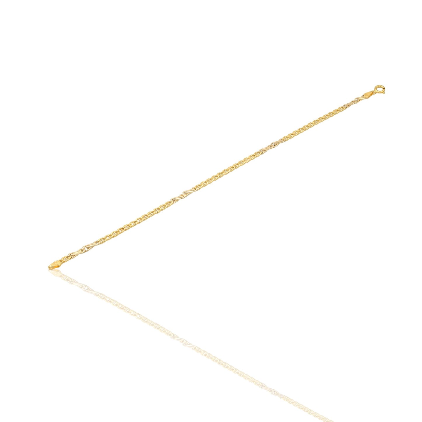 Bracciale Oro Giallo Oro 18 carati Maglia Marinara Piatta Solo Oro cm 20