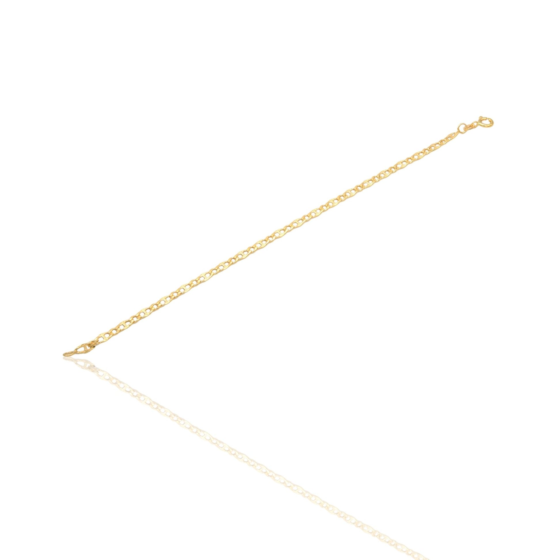 Bracciale Oro Giallo Oro 18 carati  Maglia Marinara Piatta Solo Oro cm 19