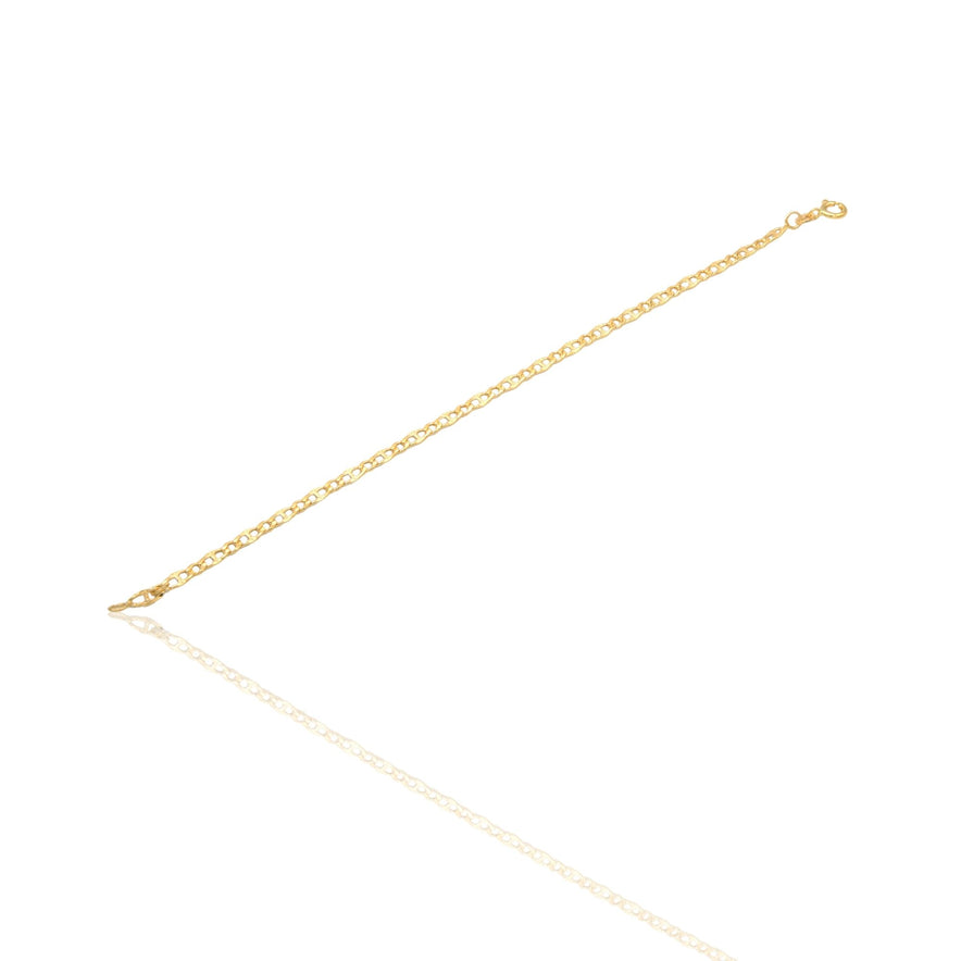 Bracciale Oro Giallo Oro 18 carati  Maglia Marinara Piatta Solo Oro cm 19
