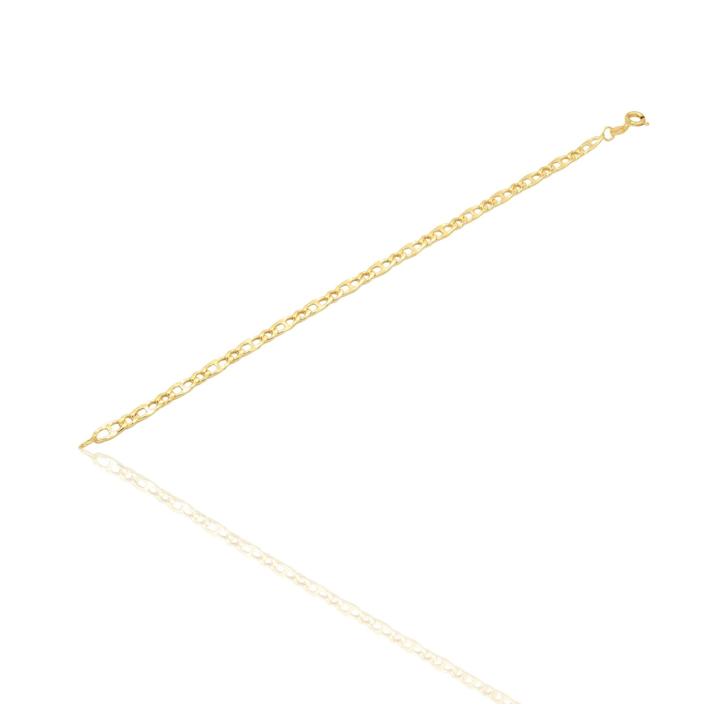Bracciale Oro Giallo Oro 18 carati Maglia Marinara Piatta Solo Oro cm 19