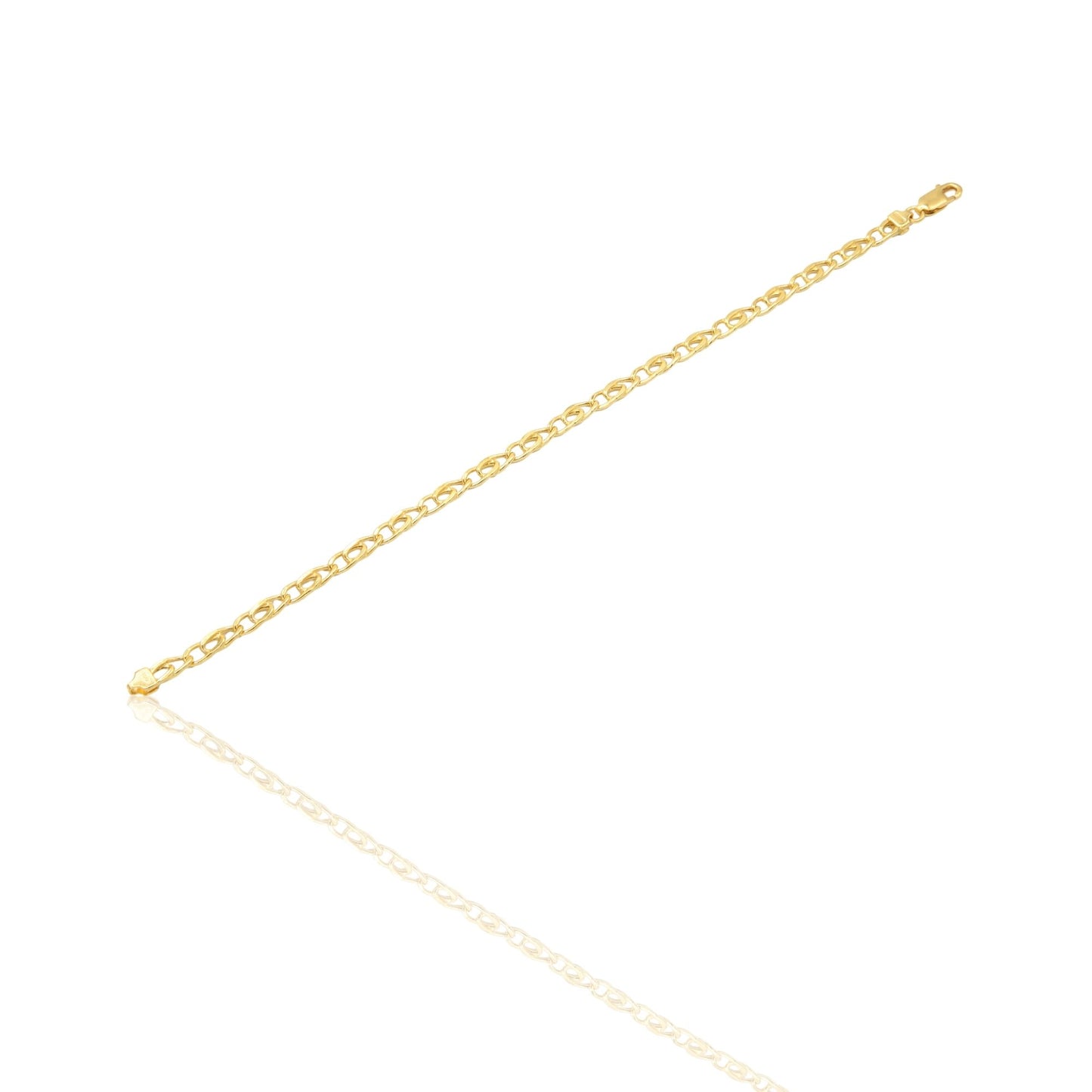 Bracciale Oro Giallo Oro 18 carati Catena Maglia piatta Solo Oro cm 20