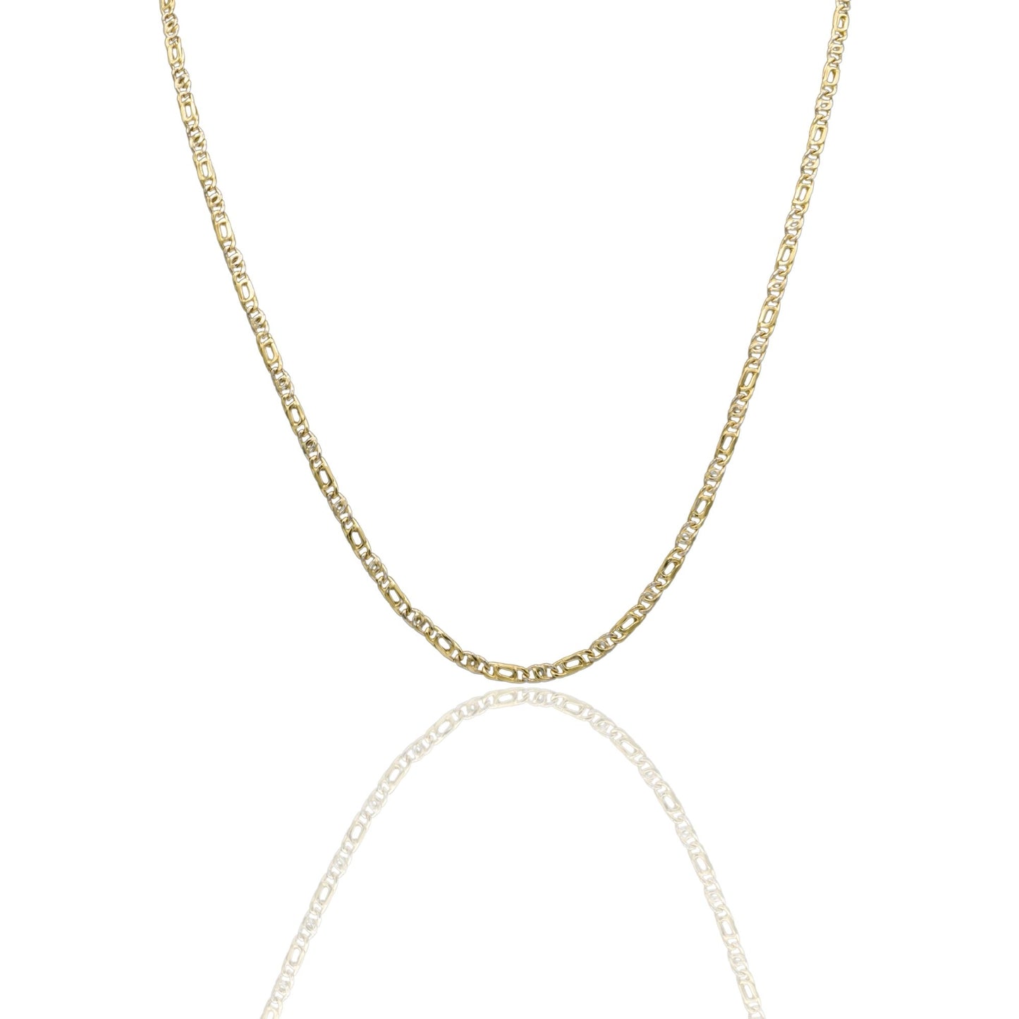 Collana Oro Giallo Oro 18 carati Catena Piatta Solo Oro cm.60