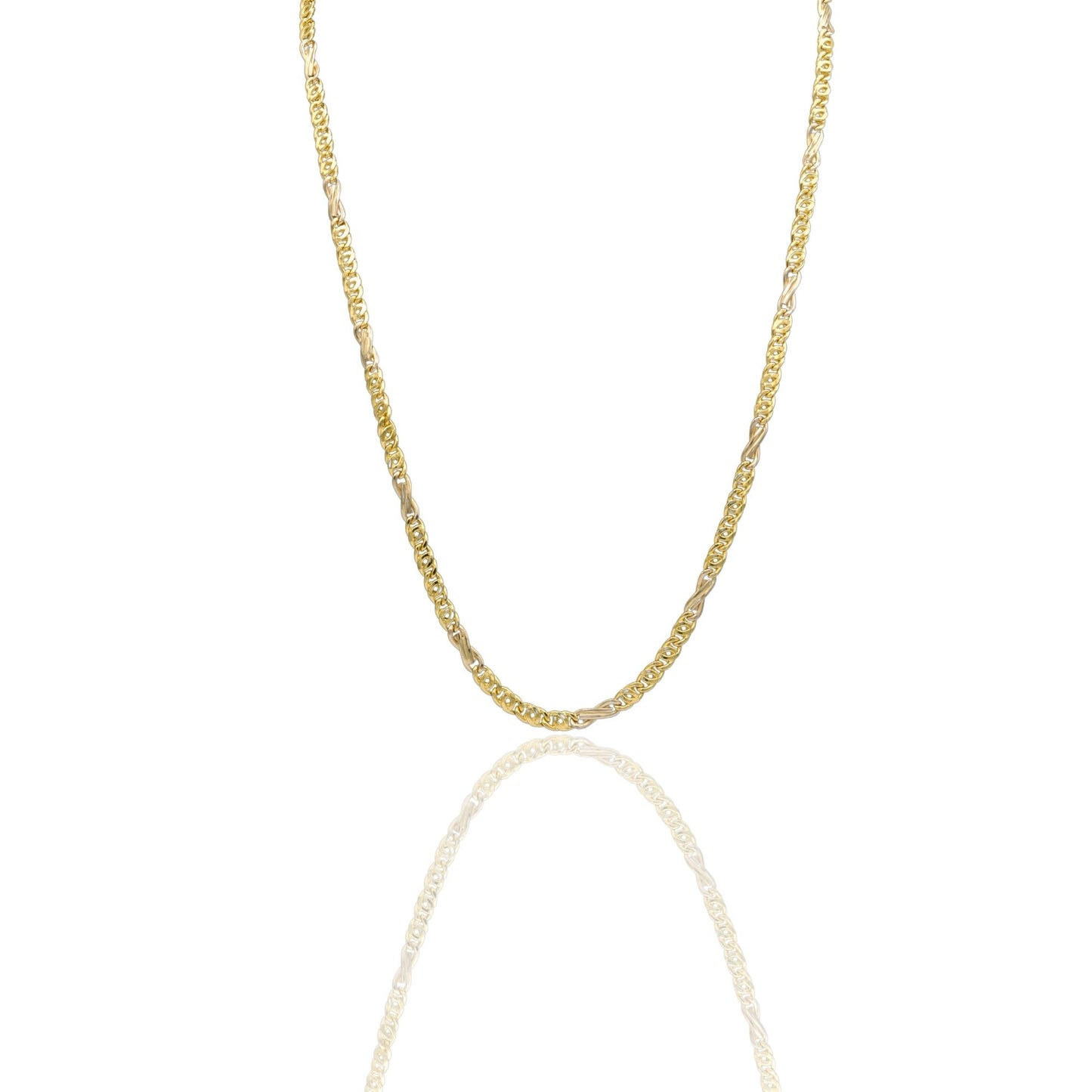 Collana Oro Giallo Oro 18 carati Catena Piatta Solo Oro cm.60