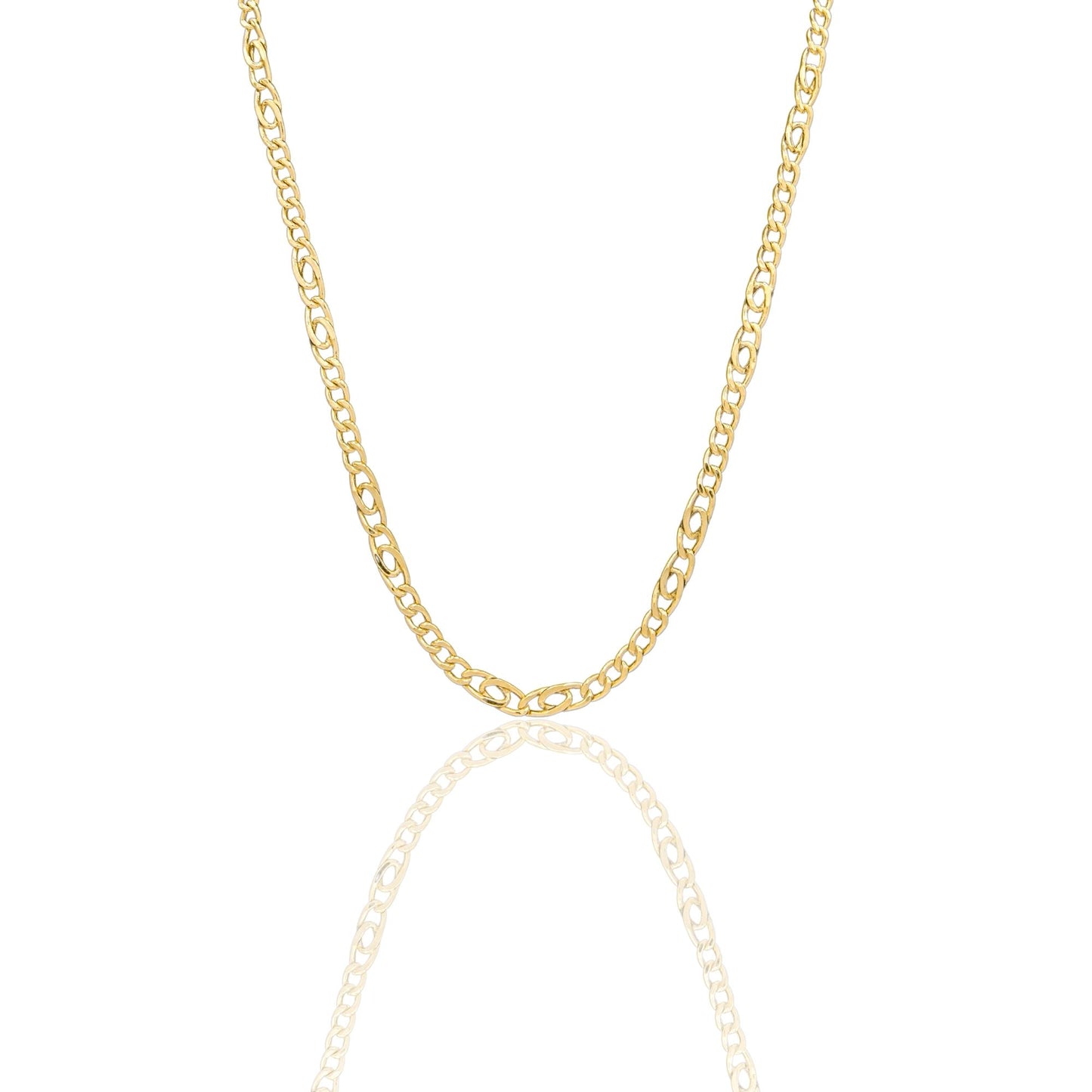 Collana Oro Giallo Oro 18 carati Catena Piatta Solo Oro cm.50