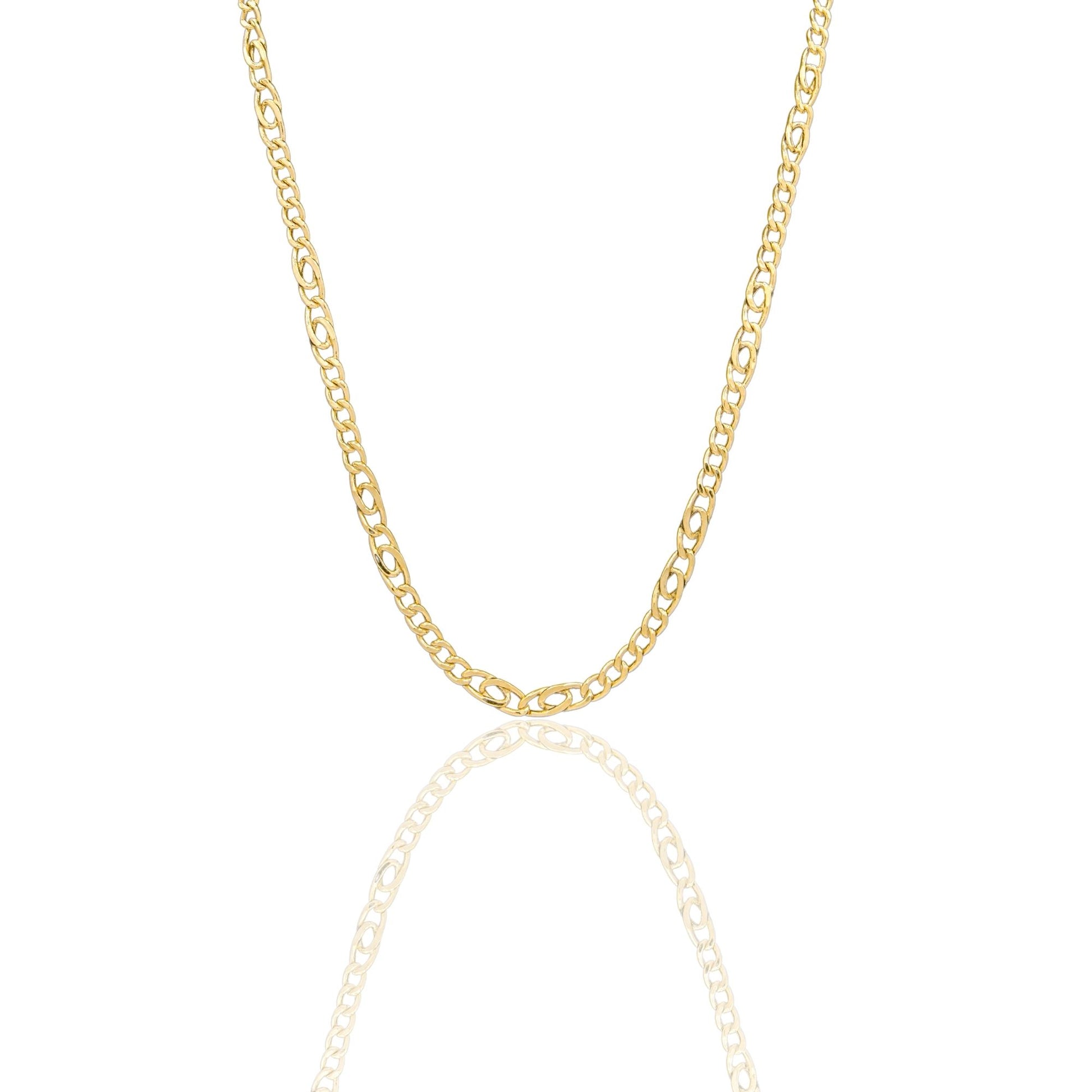Collana Oro Giallo Oro 18 carati Catena Piatta Solo Oro cm.50