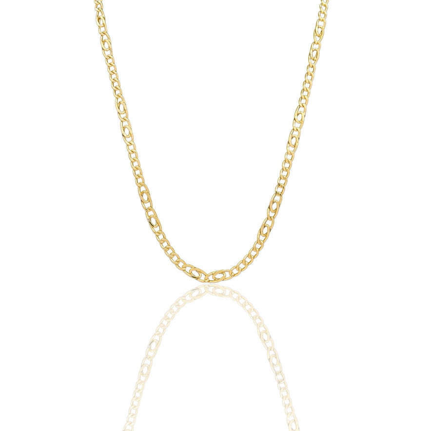 Collana Oro Giallo Oro 18 carati Catena Piatta Solo Oro cm.50