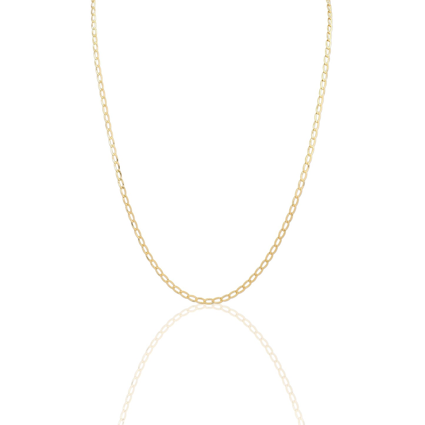 Collana Oro Giallo Oro 18 carati Catena Piatta Solo Oro cm.60