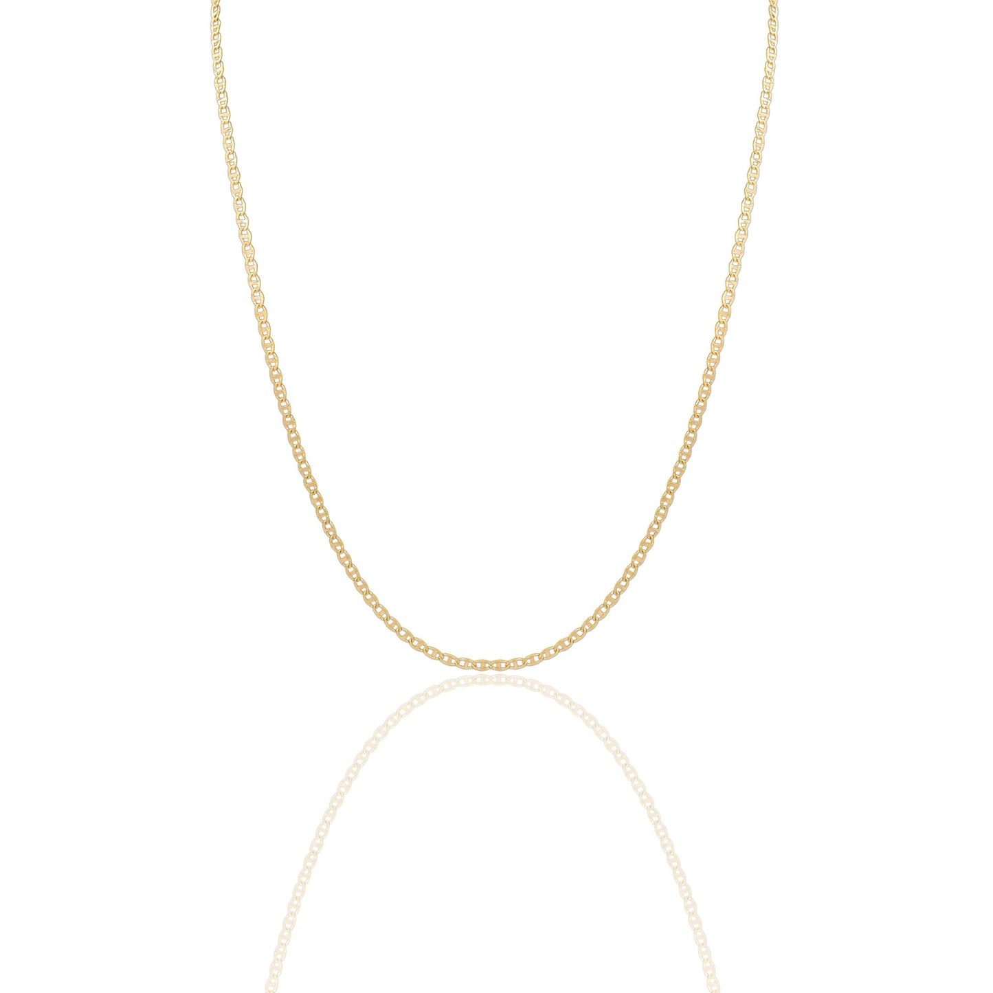 Collana Oro Giallo Oro 18 carati Catena Piatta Solo Oro cm.60