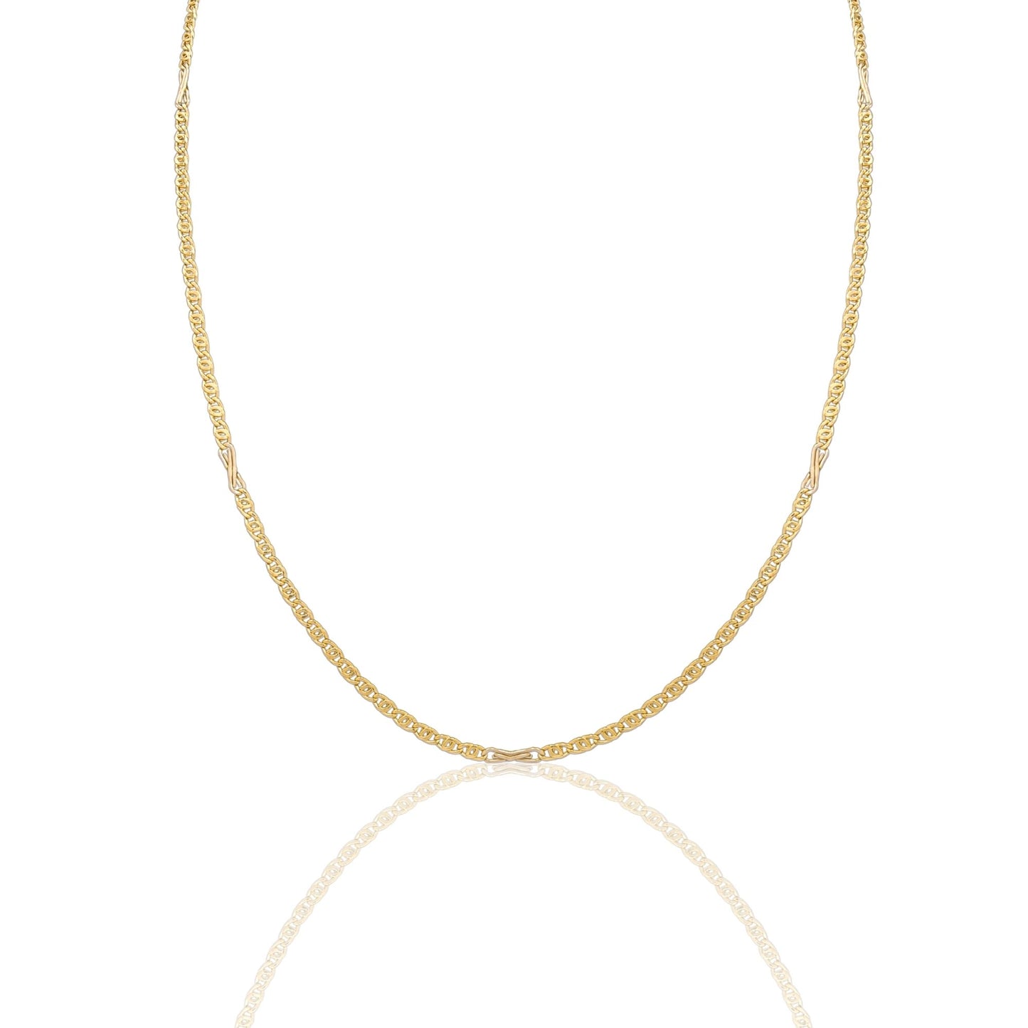 Collana Oro Giallo Oro 18 carati Catena Piatta Solo Oro cm.50