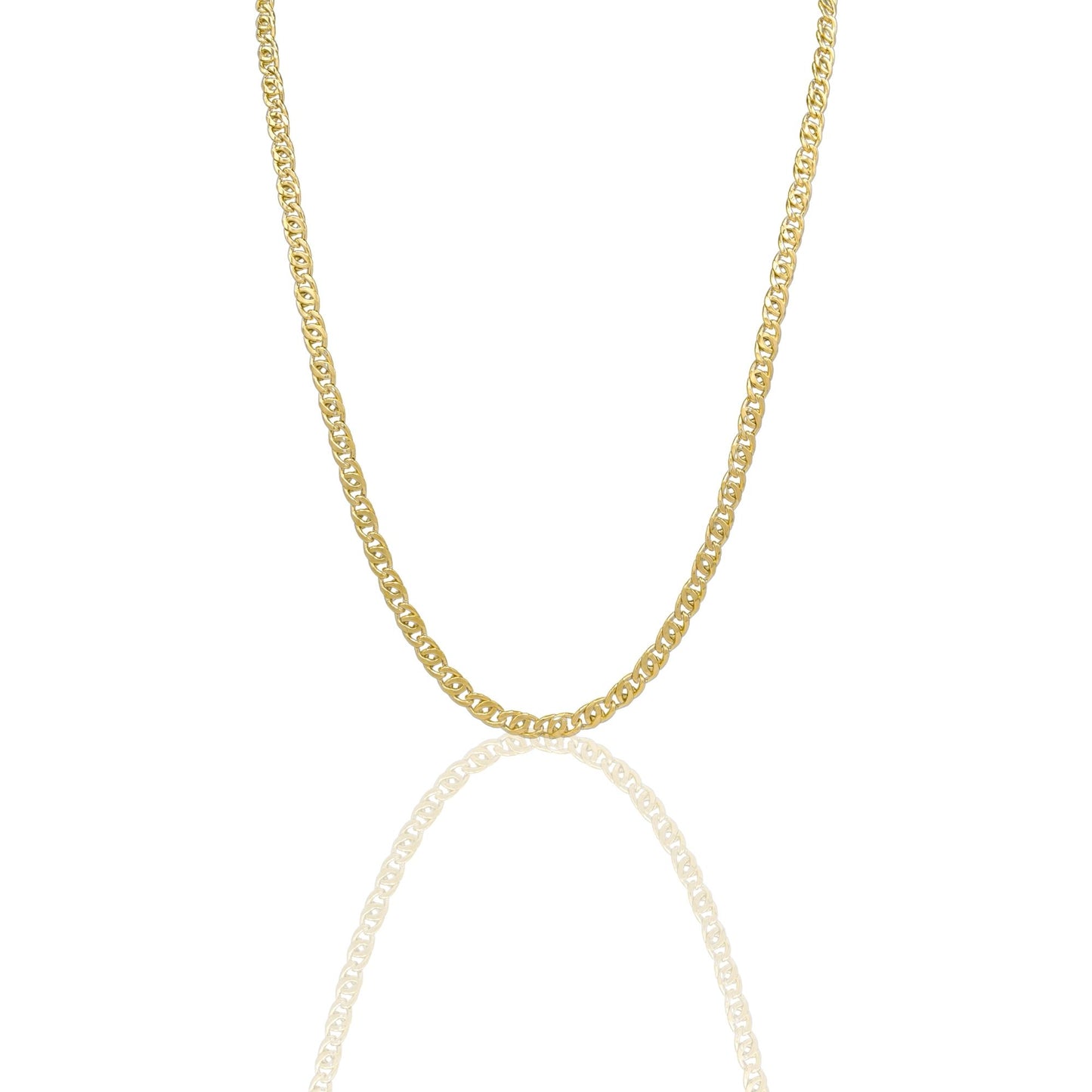 Collana Oro Giallo Oro 18 carati Catena Piatta Solo Oro cm.60