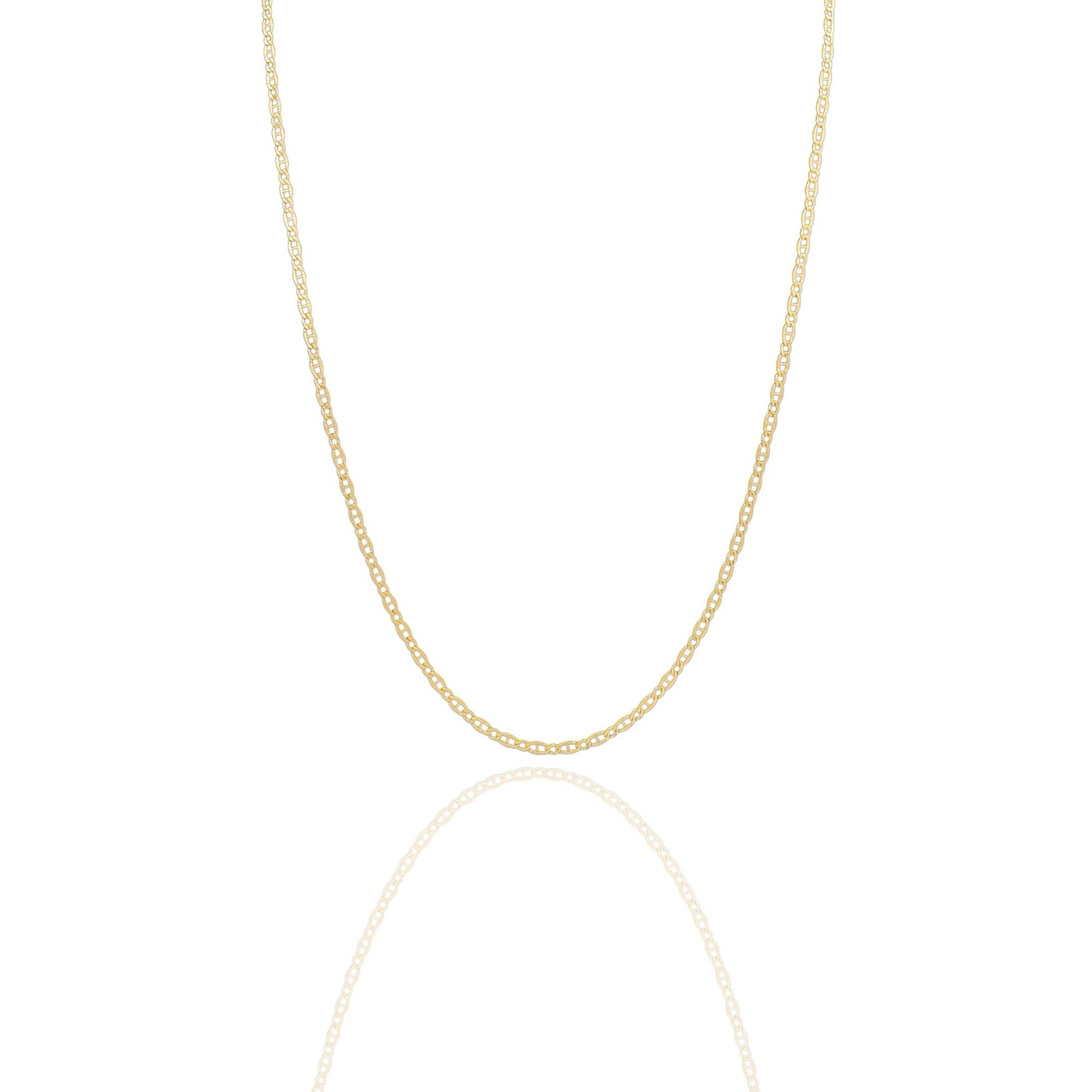 Collana Oro Giallo Oro 18 carati Catena piatta Maglia Marinara Solo Oro cm.60