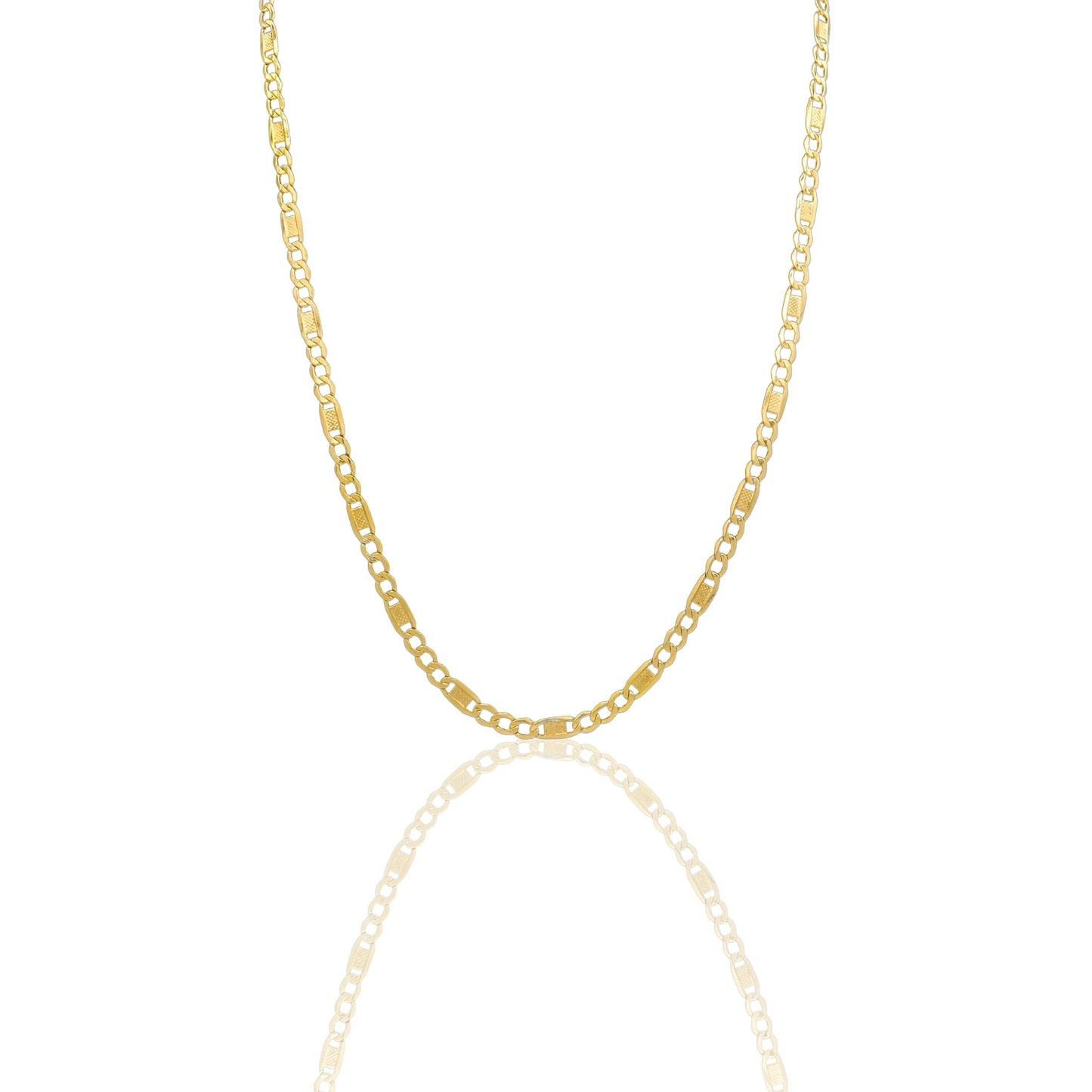 Collana Oro Giallo Oro 18 carati Catena Maglia 3+1 Solo Oro cm.50