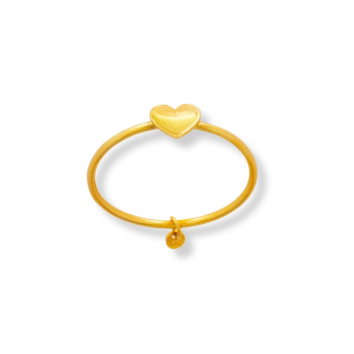 Anello Oro Giallo Oro 18 carati Cuore Lucido Solo Oro spessore gambo 1 mm , spessore delfino 3,7