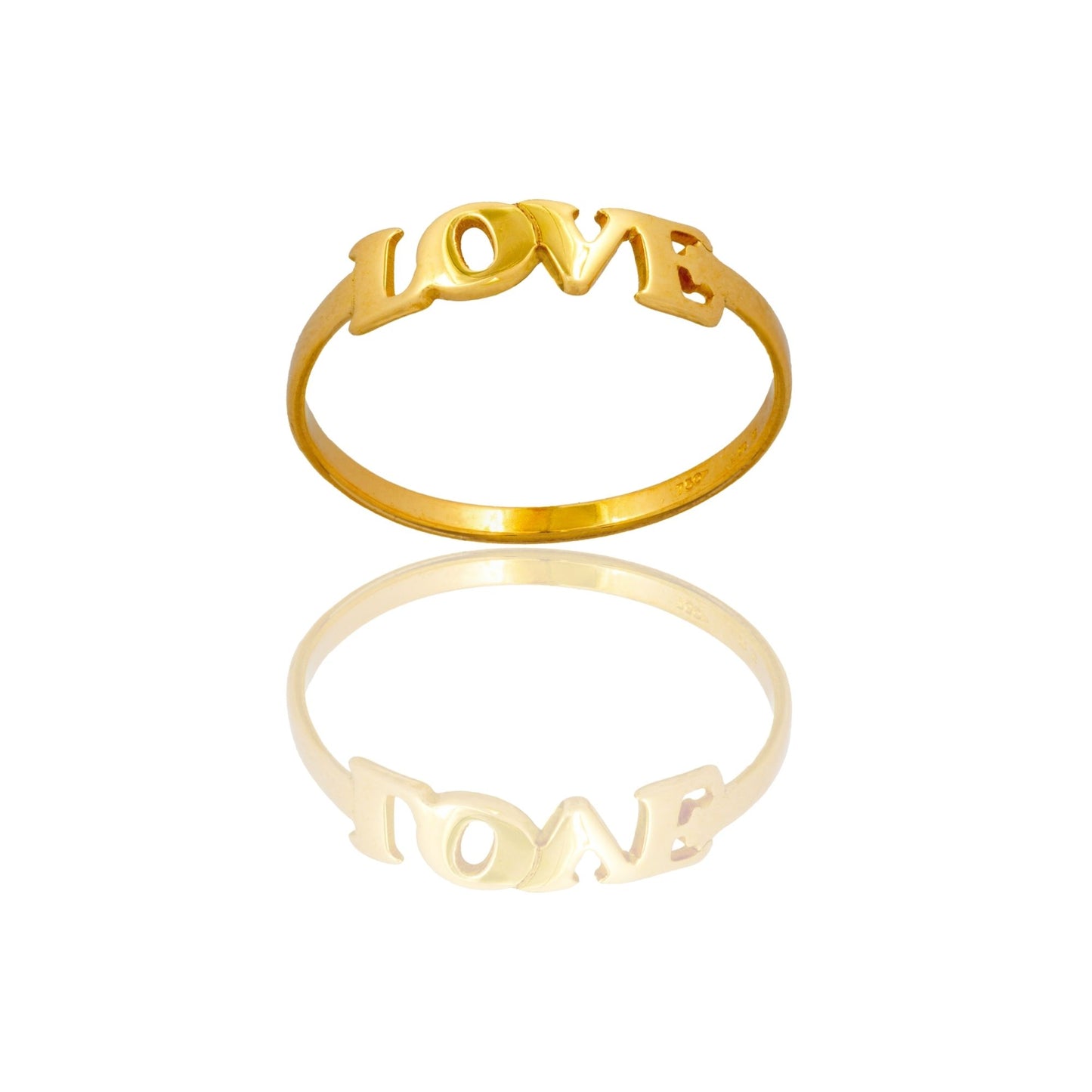 Anello Oro Giallo Oro 18 carati Scritta Love Solo Oro