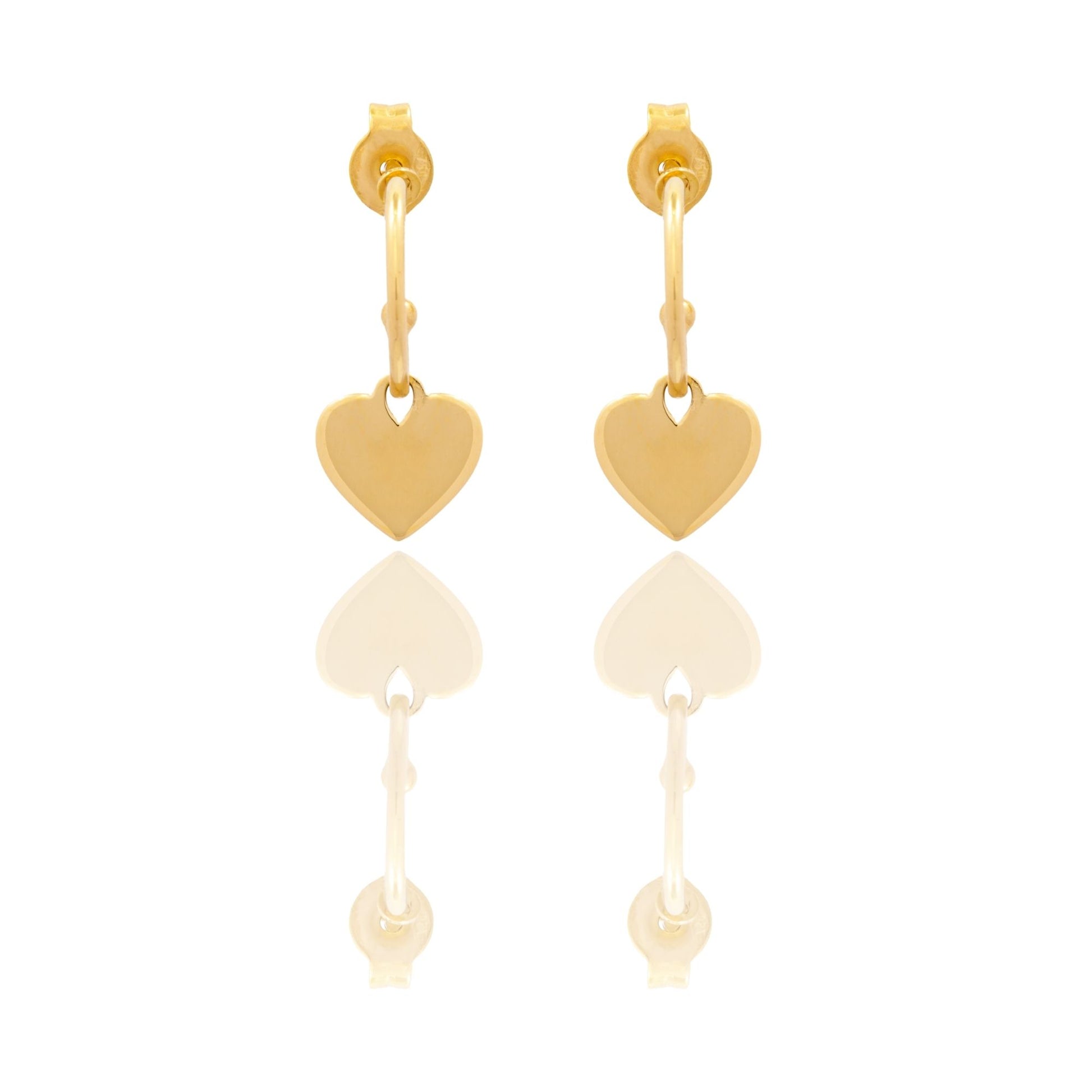 Orecchini Oro Giallo Oro 18 carati Cuore Pendente   Solo Oro
