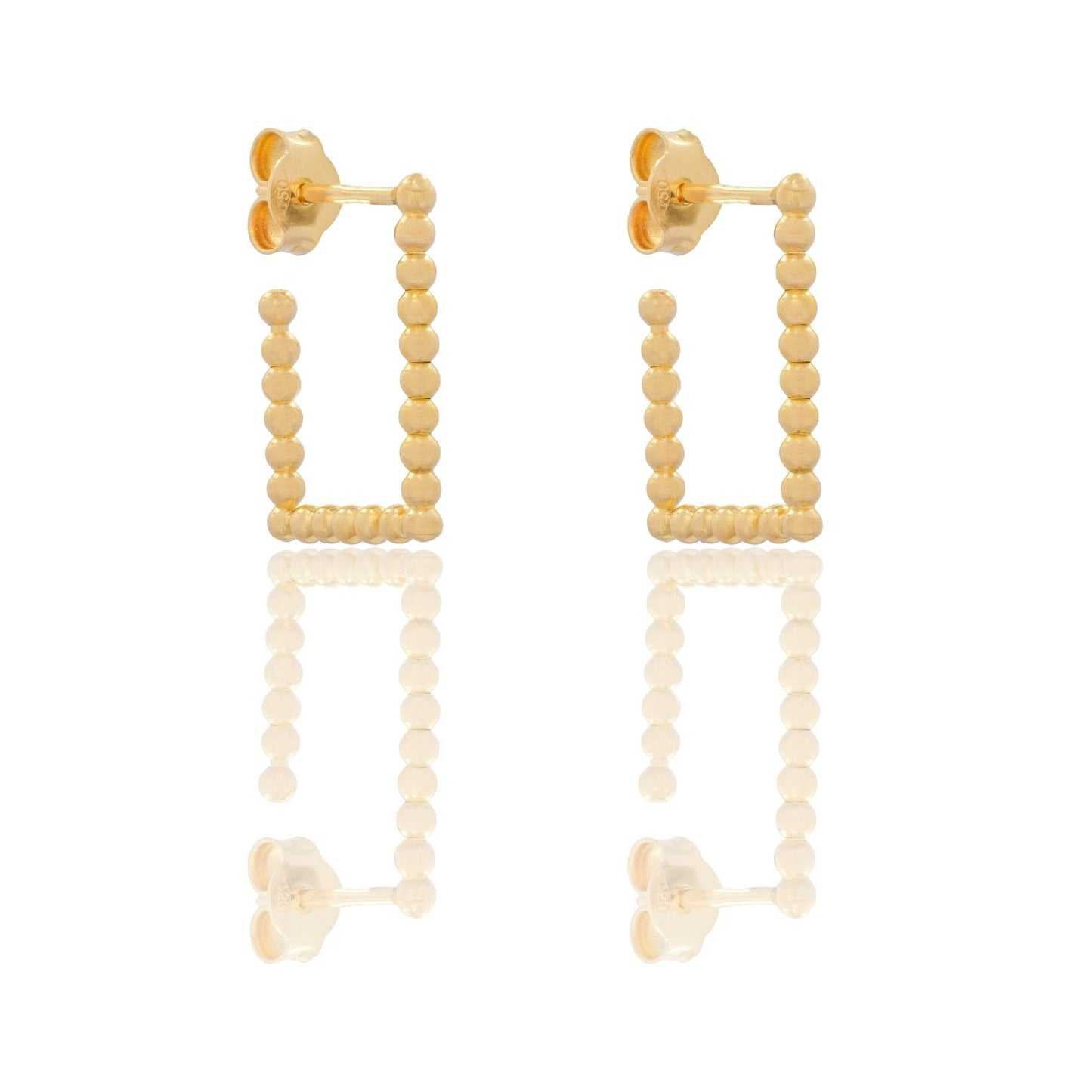 ORECCHINI DONNA RETTANGOLO PALLINATO APERTO