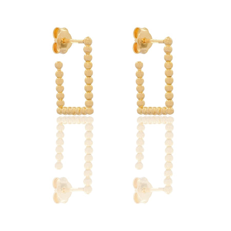 ORECCHINI DONNA RETTANGOLO PALLINATO APERTO