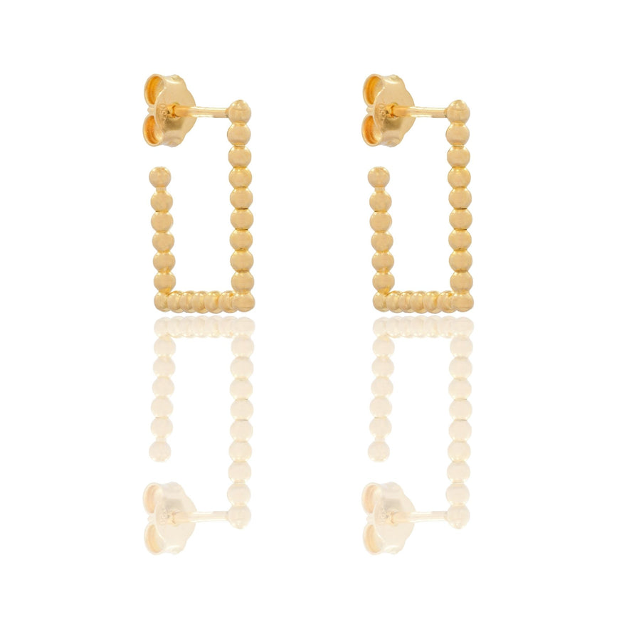 ORECCHINI DONNA RETTANGOLO PALLINATO APERTO