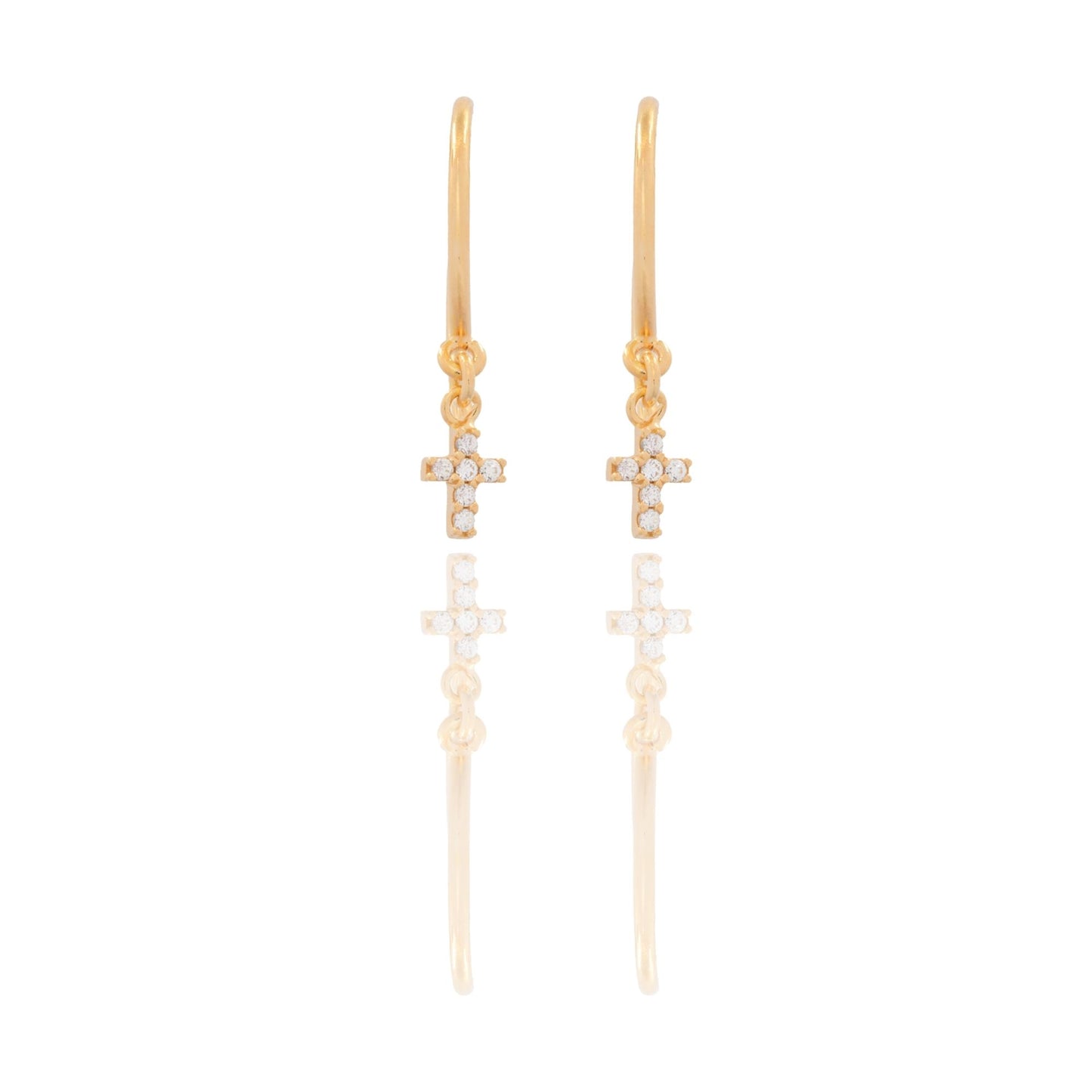 ORECCHINI DONNA PENDENTE AD AMO CON CROCE