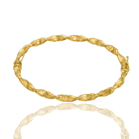Bracciale Oro Giallo Oro 18 carati Rigido Intrecciato Solo Oro