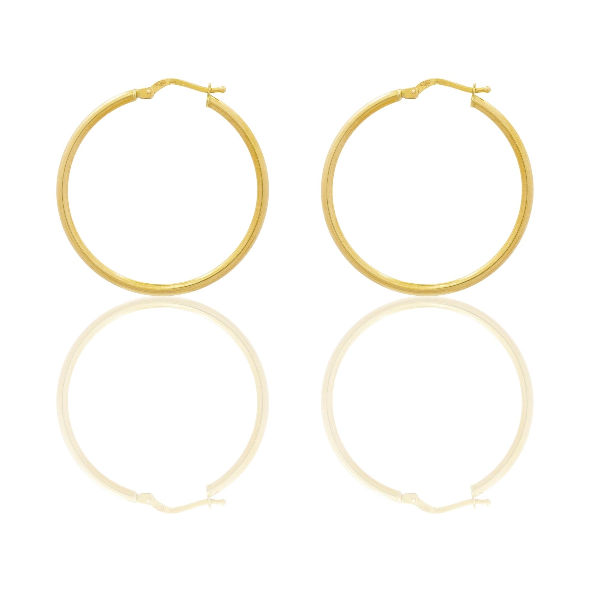 Orecchini Oro Giallo Oro 18 carati Cerchio Solo Oro Spessore mm. 2 diametro interno cm.3