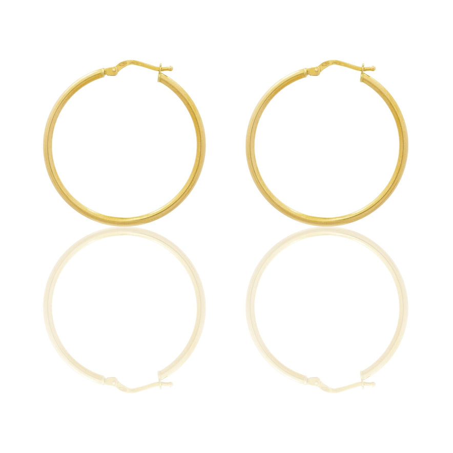 Orecchini Oro Giallo Oro 18 carati Cerchio Solo Oro Spessore mm. 2 diametro interno cm.3